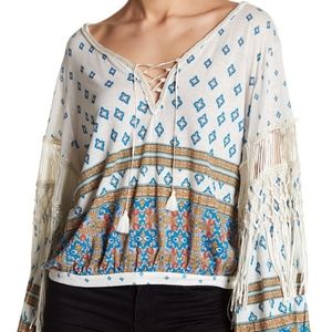 Free People Macra Maze Me Boho Festival Fringe Top